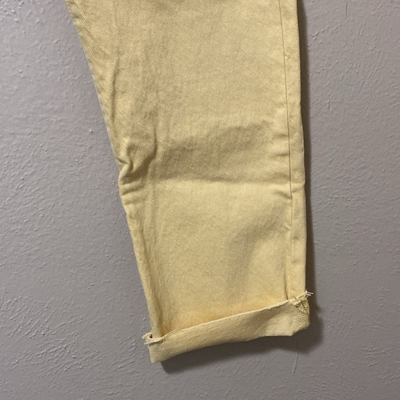 Levi’s 501 Original 100% Cotton Cropped Hi-Rise Straight Leg yellow jeans 38x26 - Picture 9 of 14